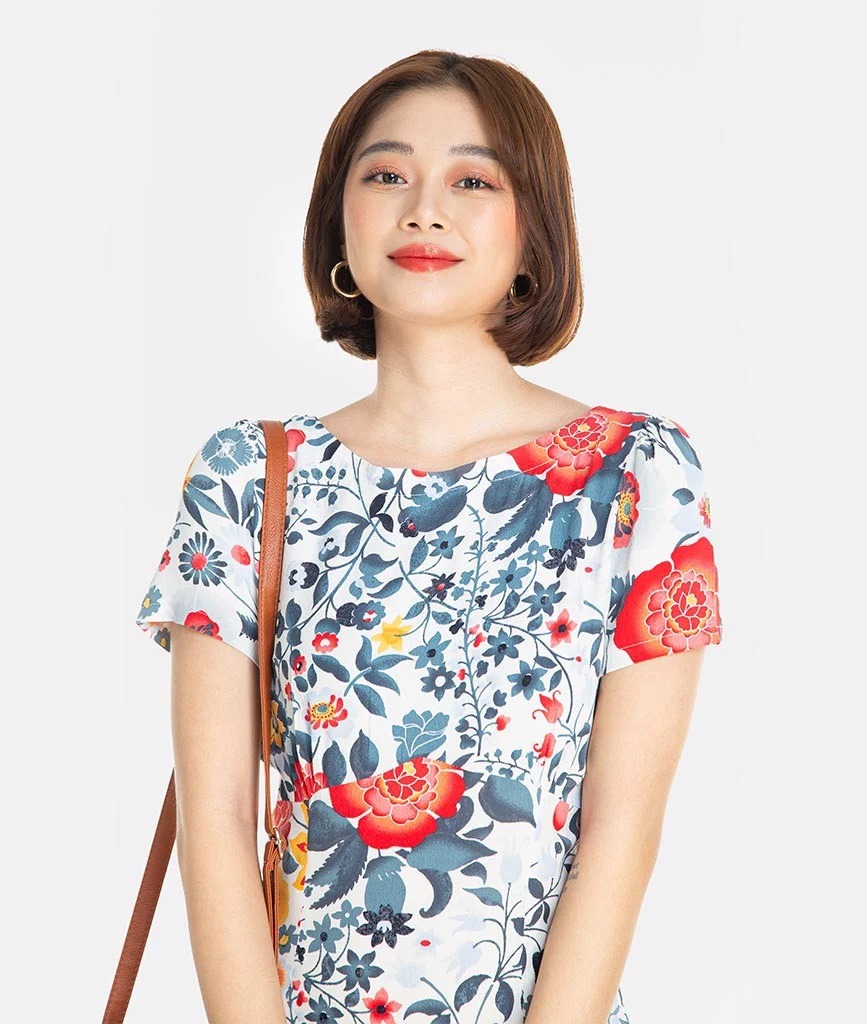 HNOSS Đầm ngắn tay 80% Polyester 20% Coton CMS12101060