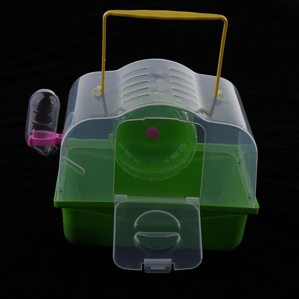 Portable Carrier Hamster Carry Case Cage with Water Bottle Outdoor