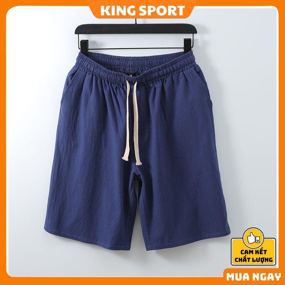 Quần short đũi nam nữ form rộng vải đũi thái dày dặn mềm mịn thoáng mát mặc nhà thể thao BIBINO