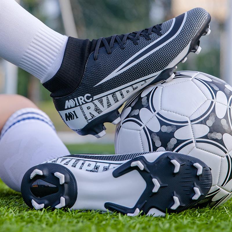 Giày bóng đá LSYAAAAA Giày chống trượt cỏ Giày thể thao cao mắt cá chân Men Chống trượt TF/FG Giày bóng đá trẻ em chuyên nghiệp Giày đào tạo cộng với kích thước
