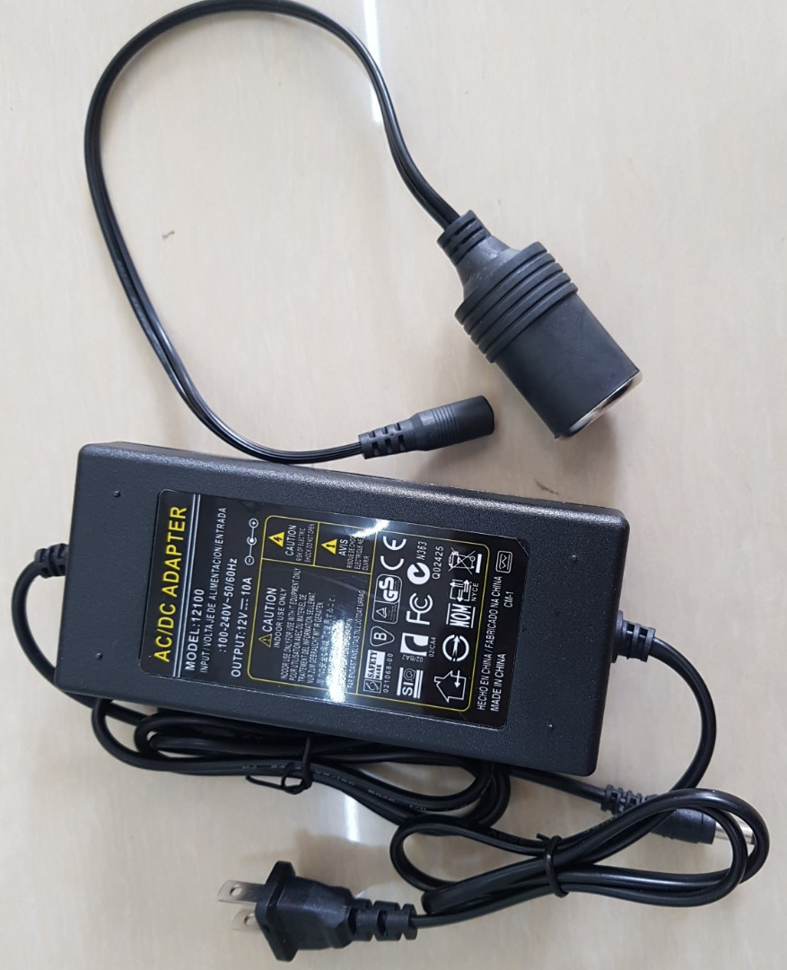 Adapter chuyển nguồn 220V sang 12V- 10A- 120W đầu tẩu sạc ô tô công suất cao