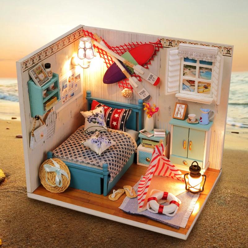 Mô hình nhà DIY Doll House Mùa Hè Vui Vẻ Kèm đèn LED