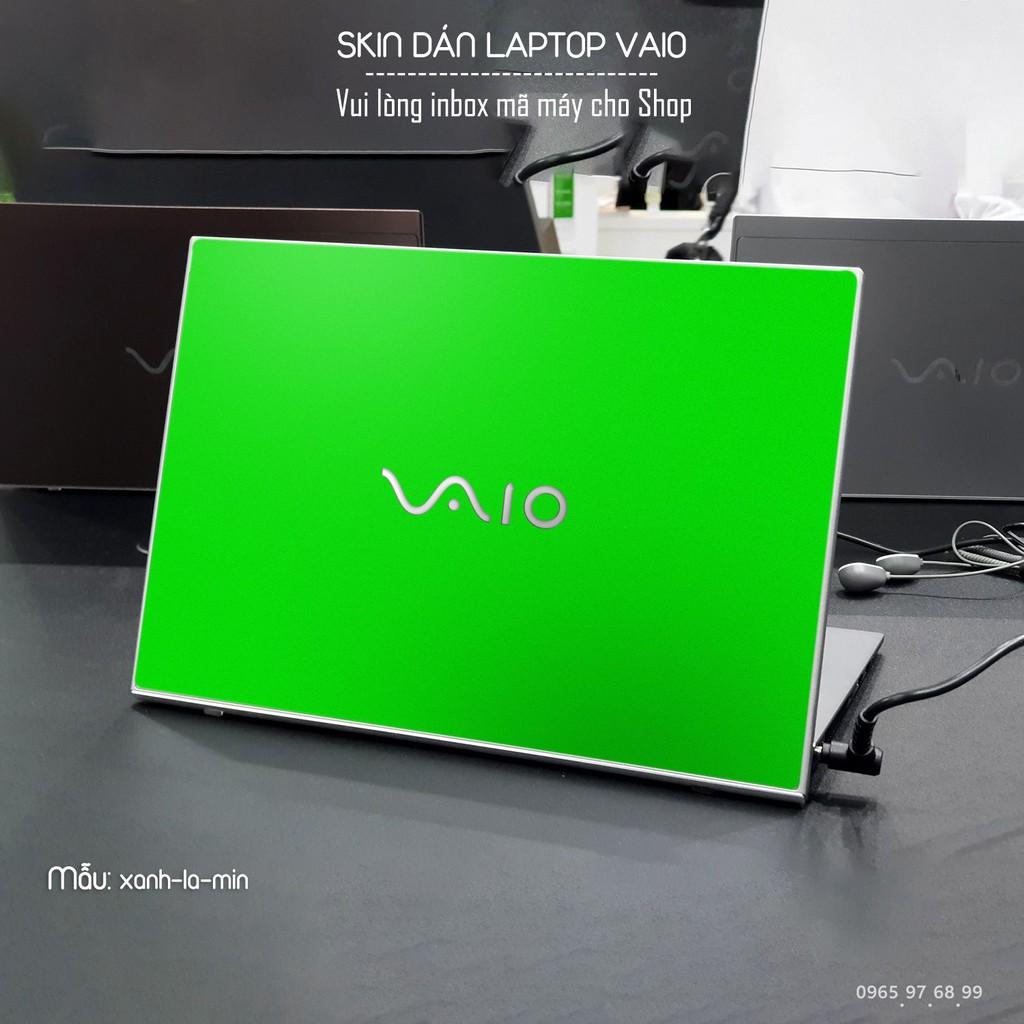 Skin dán Laptop Sony Vaio màu xanh lá mịn (inbox mã máy cho Shop)