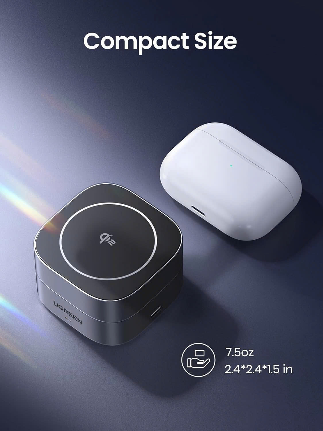 Đế sạc không dây từ tính 2 in 1 Ugreen Qi2 | Công suất 25W | Tích hợp đế sạc không dây | Hàng chính hãng | Bảo hành 18 tháng 1 đổi 1