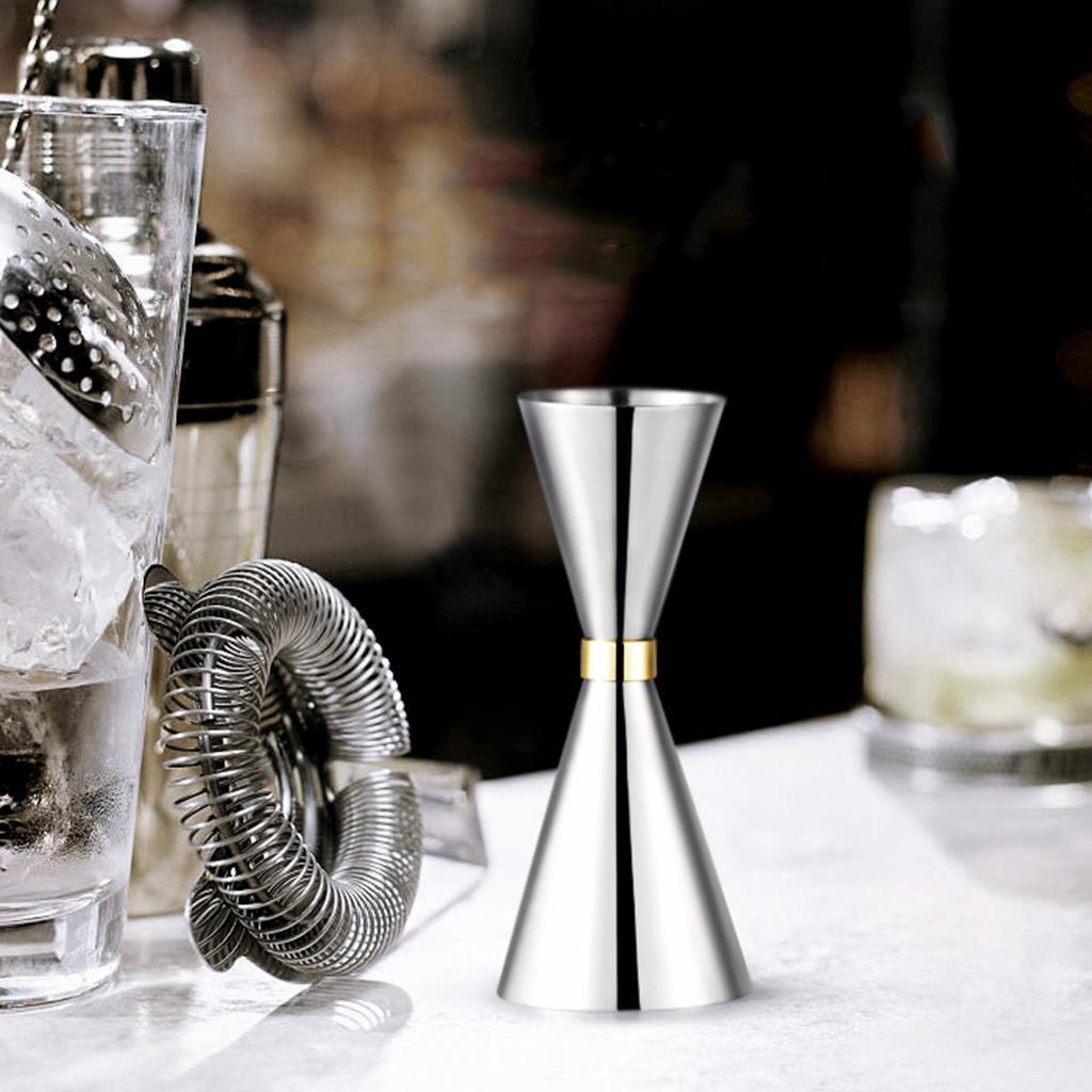 2 Pcs Double Cocktail Jigger Stainless Steel Bar Jigger Measure Cup 45&60ml