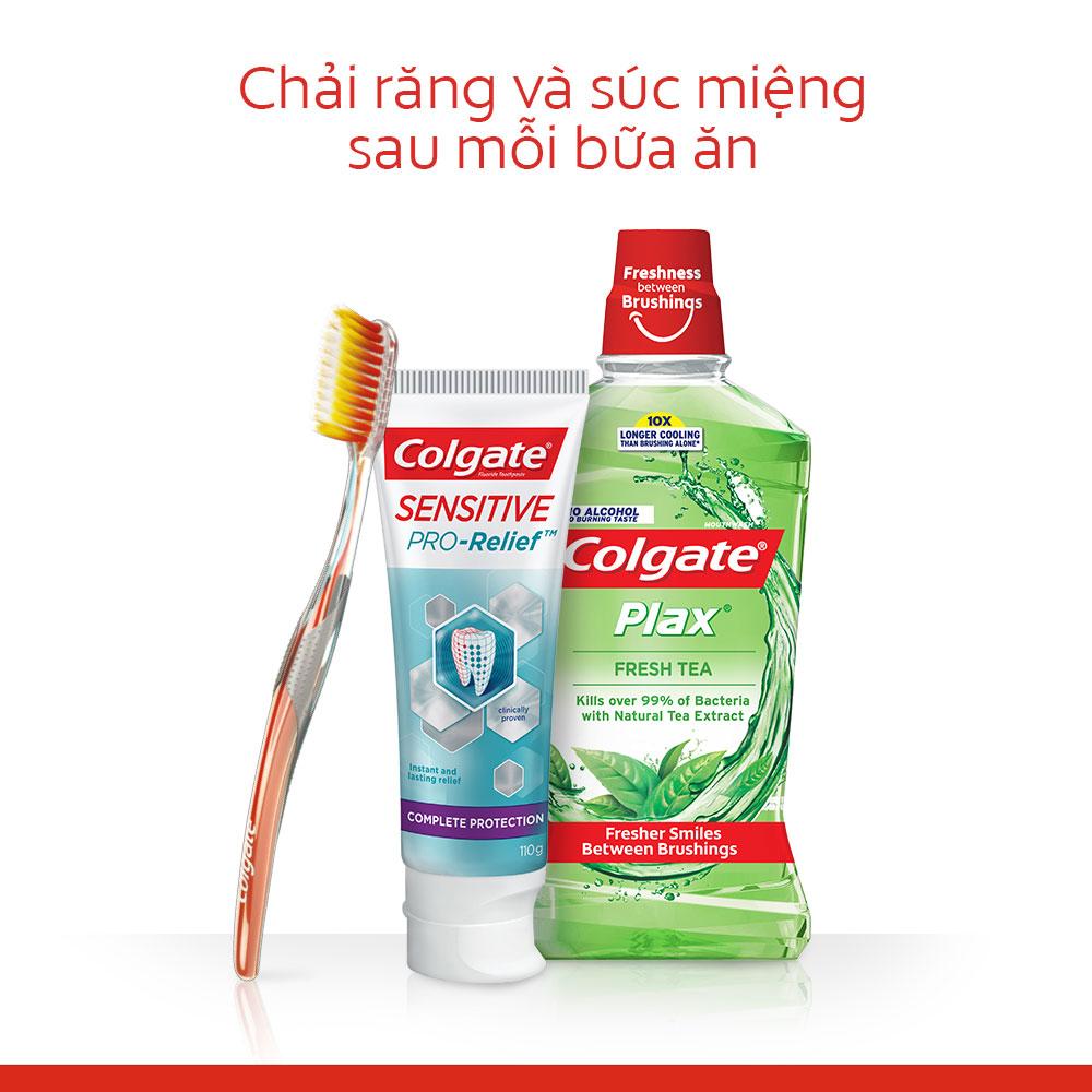 Bộ 2 kem đánh răng Colgate Sensitive giảm ê buốt &amp; bảo vệ toàn diện 110g và 2 bàn chải đánh răng Colgate SlimSoft Advanced siêu mềm mảnh (Màu ngẫu nhiên)