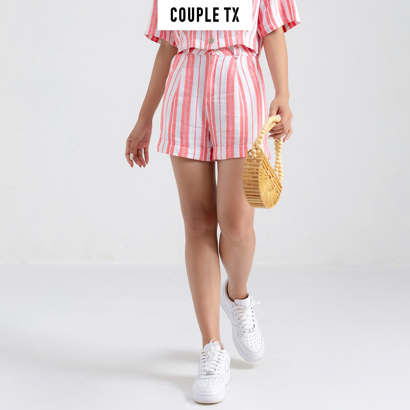 Quần Short Linen Nữ Couple TX Sọc Dọc WSR 2015