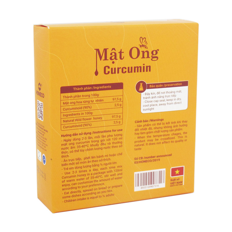Mật ong Curcumin HONECO 15 gói x 15g