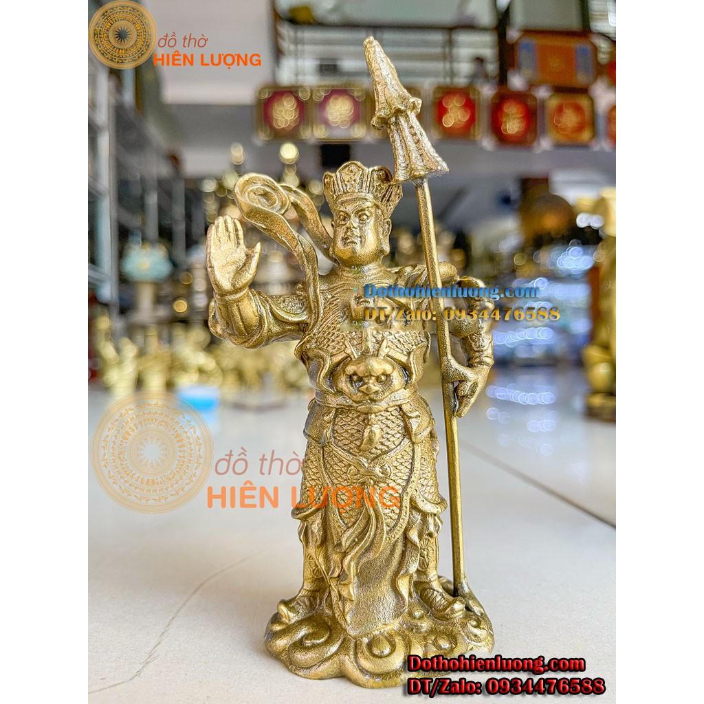 Bộ Tượng Phật Tứ Đại Thiên Vương Màu Vàng Bằng Đồng Đẹp Cao 12cm