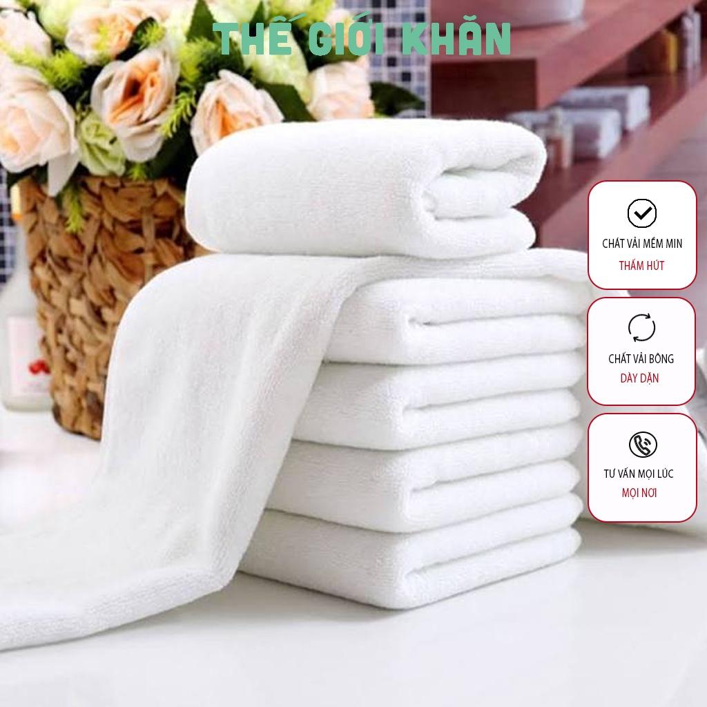 Khăn tắm ks xuất dư có logo thấm nước rất tốt 65x135