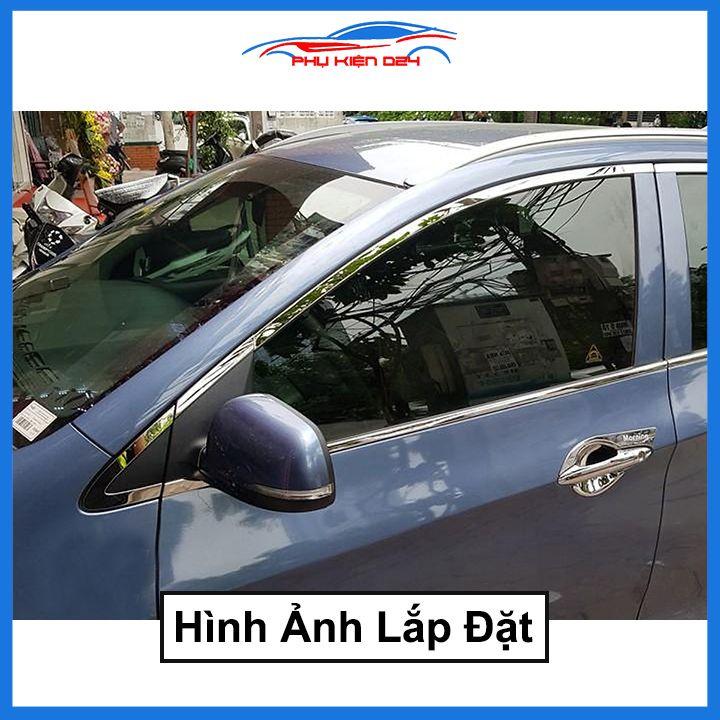 Bộ nẹp viền chân kính cong kính Kia Morning 2012-2021 Inox sáng bóng chuẩn form xe