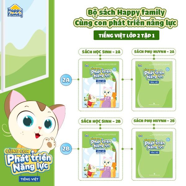 Sách - Bộ 4 cuốn Happy Family - Cùng con phát triển năng lực Tiếng Việt 2 (Tập 2A - 2B)