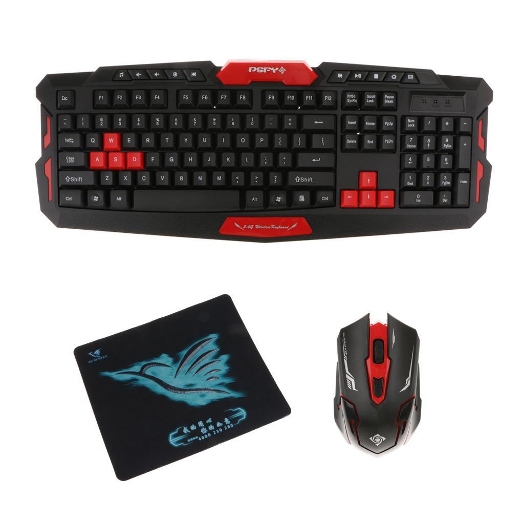 Wireless Gaming Keyboard and Mouse Set for PC With Mouse Pad