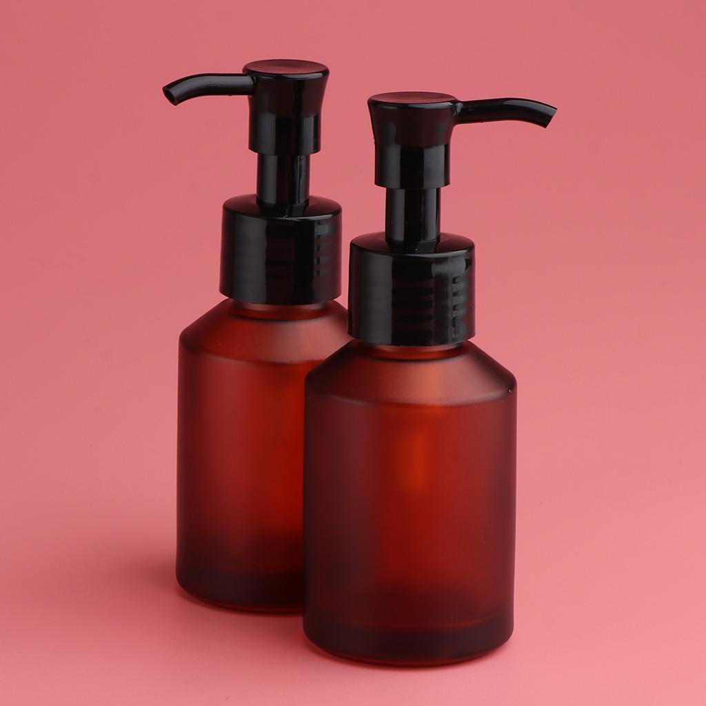 4pcs Travel Refillable Makeup Pump Bottles Lotion Serum Dispensers 60/100ml