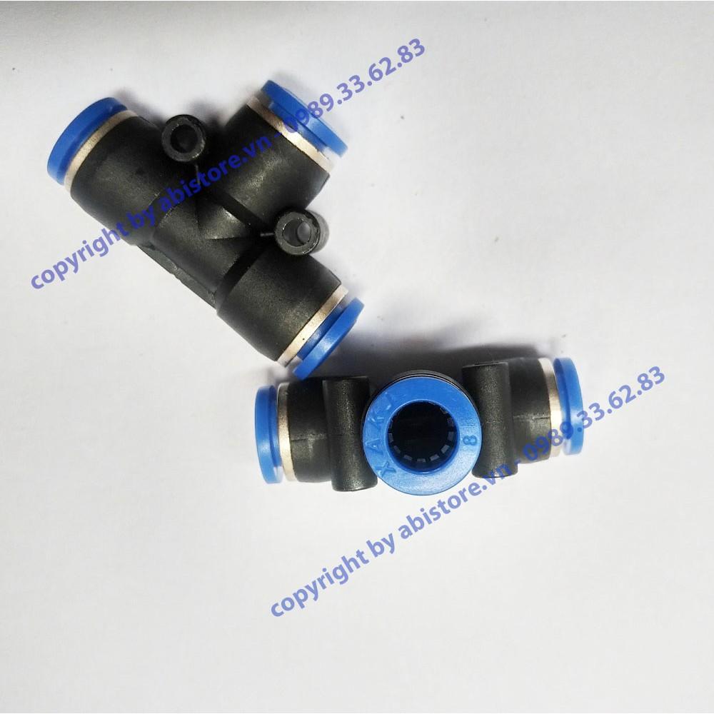 1 CÁI TÊ NỐI NHANH ỐNG 8MM, NỐI ỐNG PHUN SƯƠNG CHỮ T, NỐI HƠI NHANH