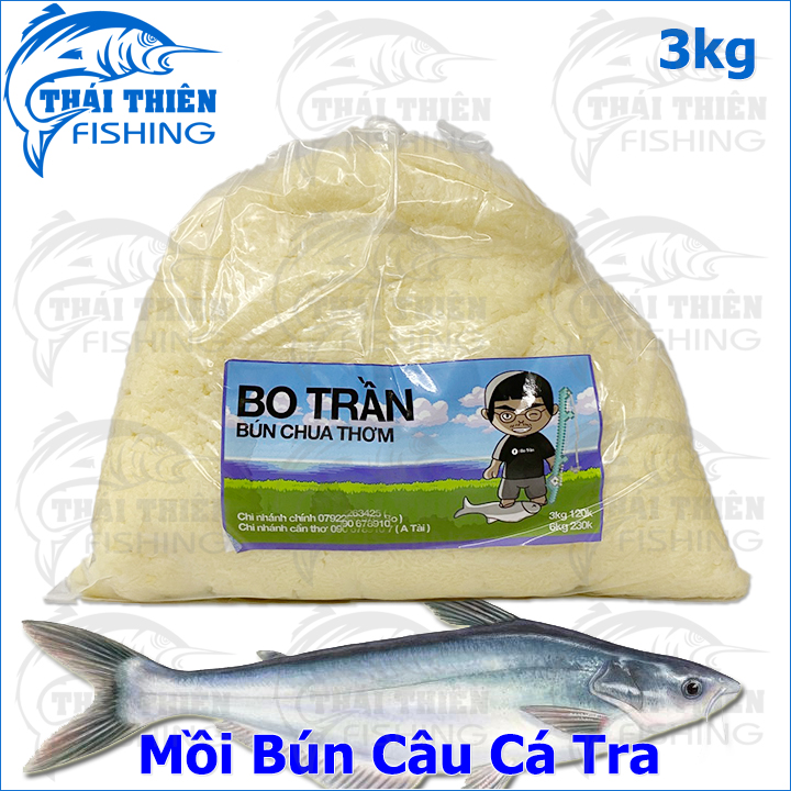 Mồi Câu Cá Tra, Bún Chua Thơm Bo Trần Túi 3kg Chuyên Tra Sông Tự Nhiên, Hồ Dịch Vụ