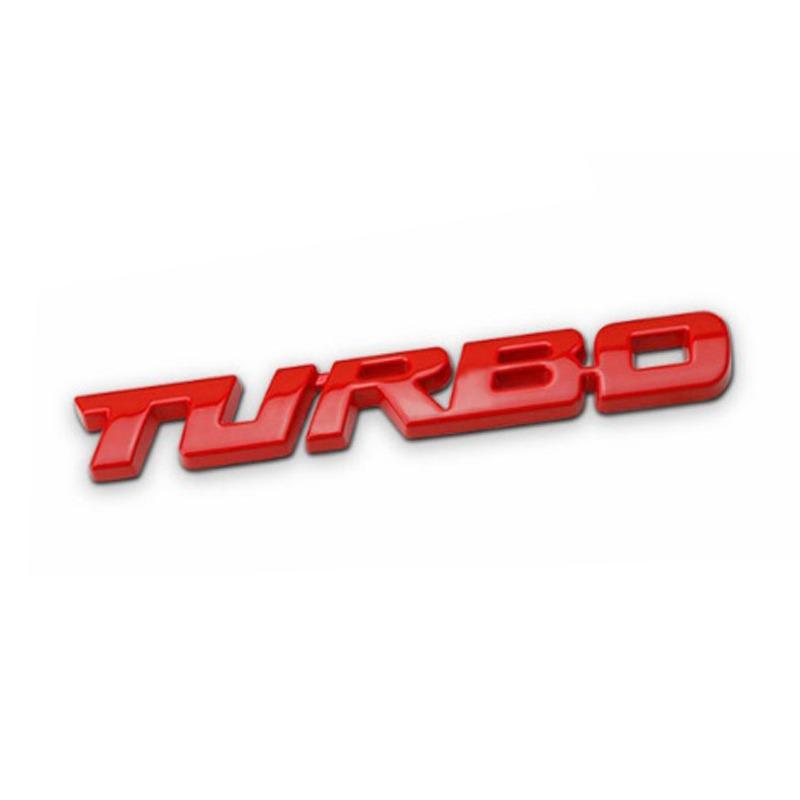 Tem chữ nổi TURBO 3D kim loại sang trọng ( màu đỏ)