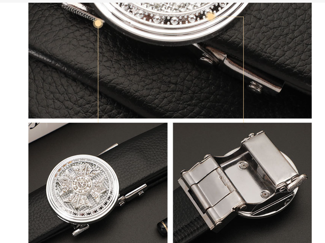 Thắt lưng da nam mặt khóa tự động và khóa xoay hợp kim cao cấp phong cách hàn quốc