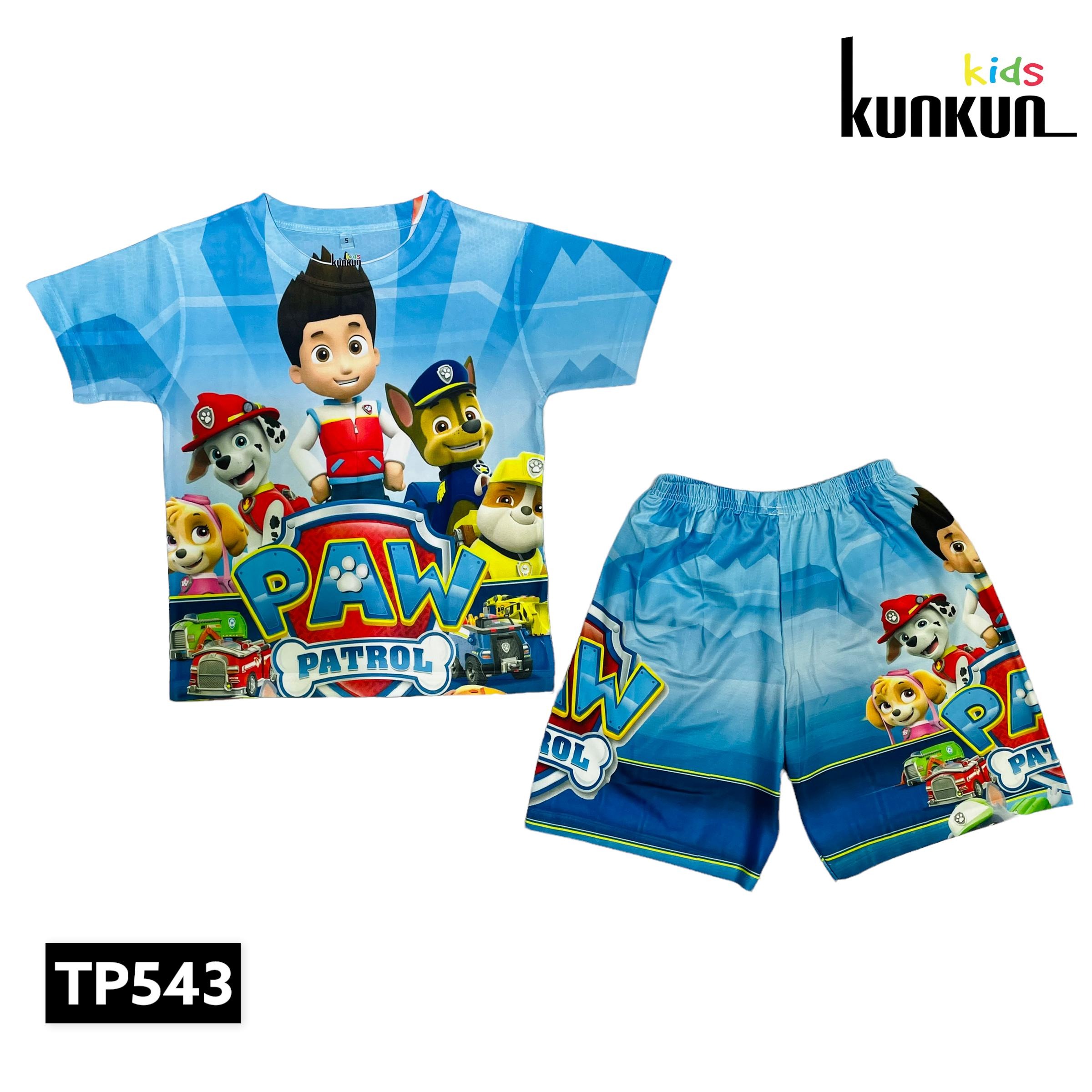 Đồ Bộ Thun Lạnh Có Tay In 3D cho bé trai hình Những Chú Chó Cứu Hộ Paw Patrol