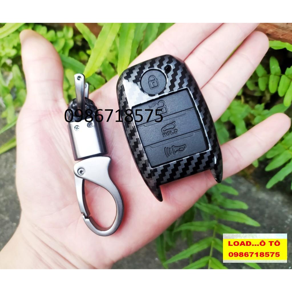 Bọc Chìa Khóa, Bao Khóa Carbon Xe KIA Seltos Mẫu 4 Nút, 3 Nút Cao Cấp