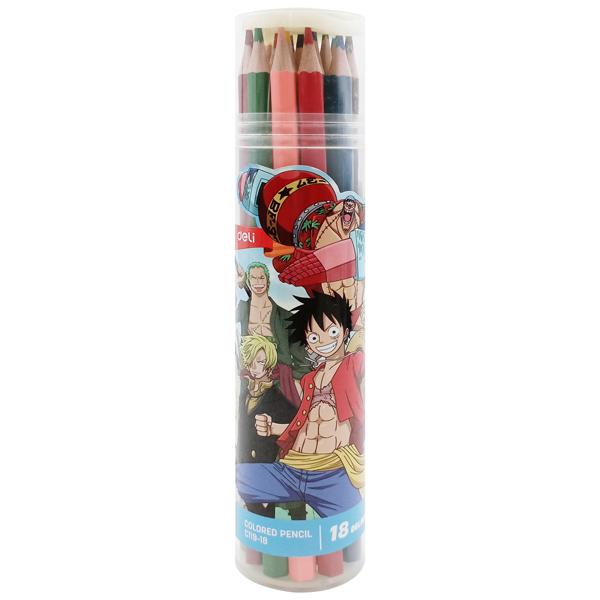 Bút Chì 18 Màu Dạng Cốc One Piece - Deli CC119-18