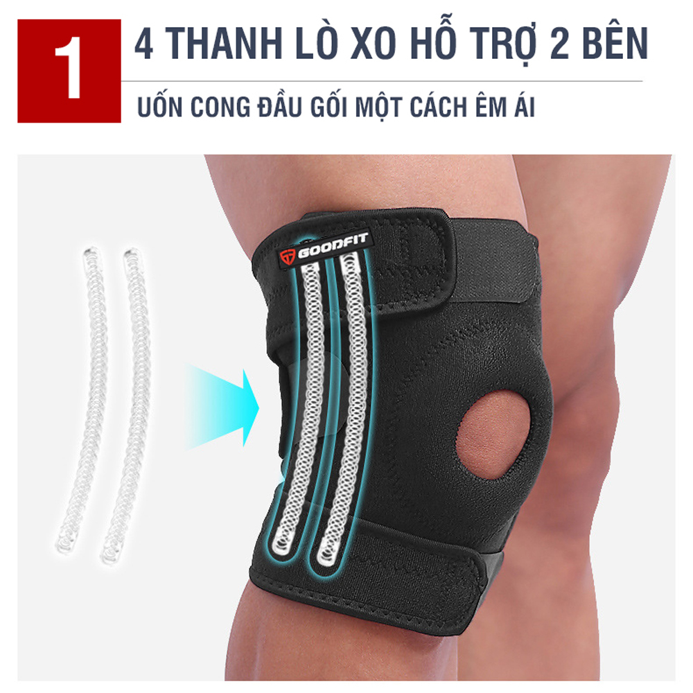 Bó gối quấn bảo vệ đầu gối GoodFit GF522K băng đầu gối thoáng khí để chơi thể thao, vận động