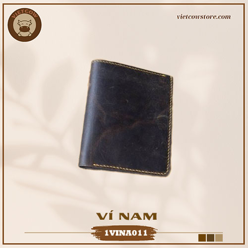 Ví Nam Da Bò Sáp, Bóp Nam Da Bò Sáp Wax, Ví Nam Thời Trang_VietCow_1VINA011 Dáng Đứng
