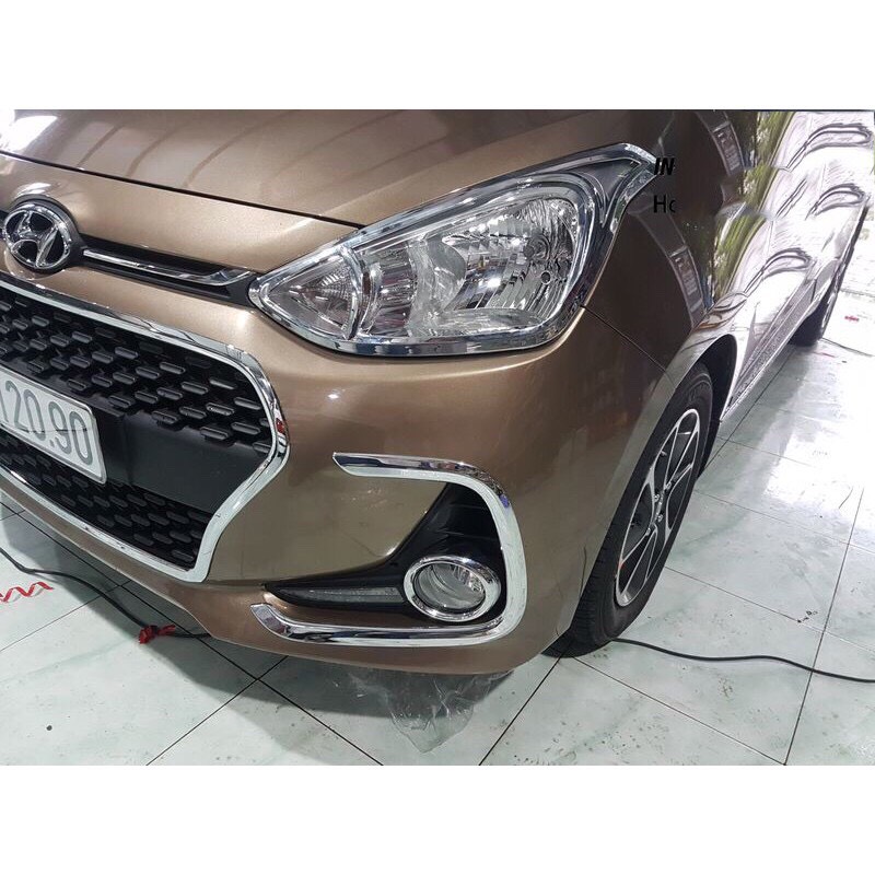 Bộ ốp viền đèn gầm trước Huyndai i10 2018/2019 - bản hatchback