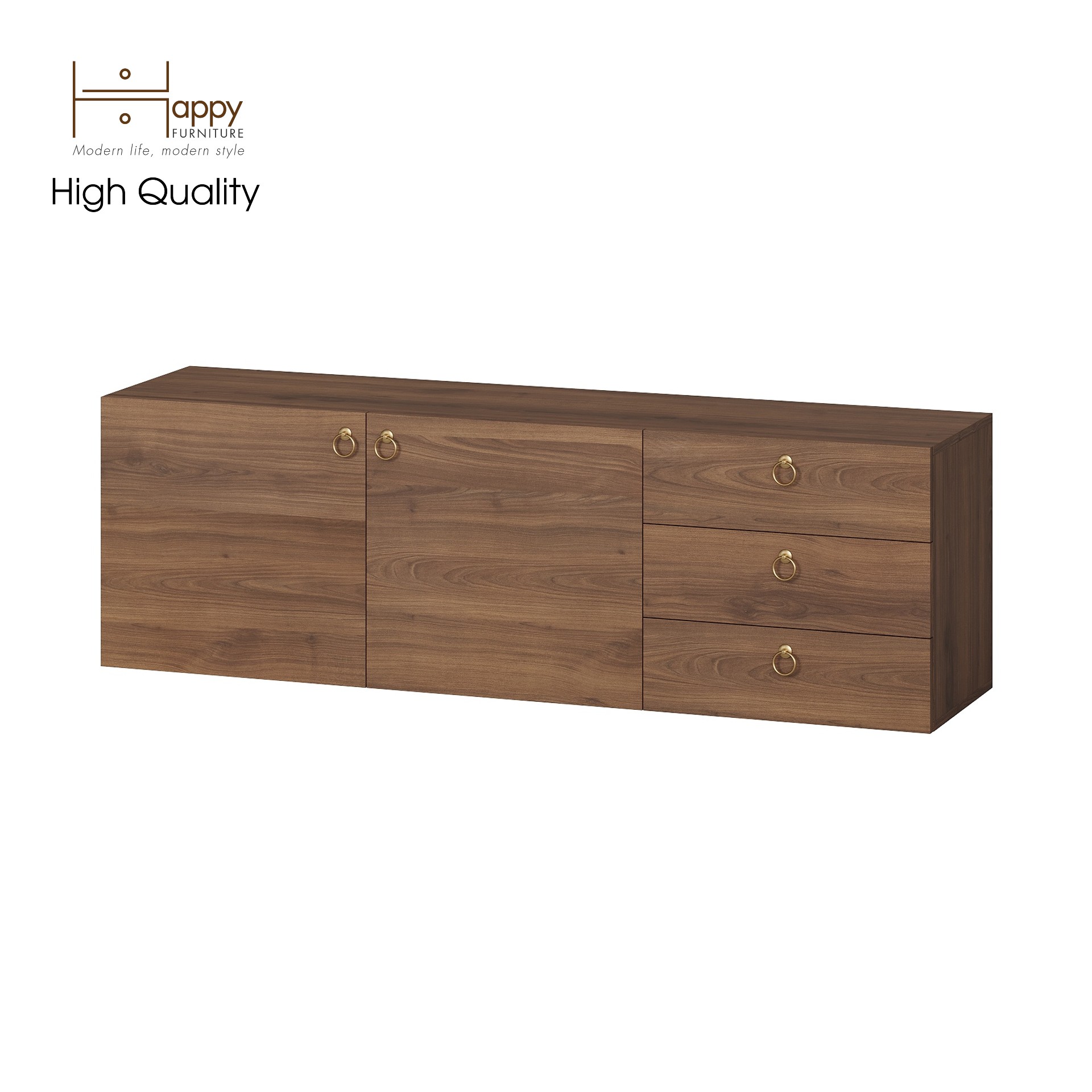 [Happy Home Furniture] WESLEY, Kệ Tivi 3 ngăn kéo - 2 cửa mở, 160cm x 40cm x 50cm ( DxRxC)   , KTV_004