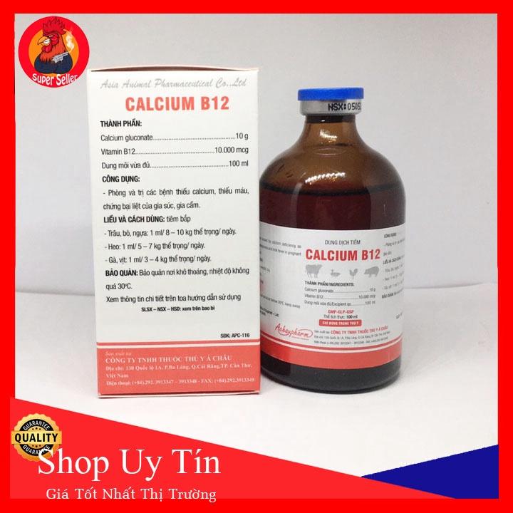 Calci B12 100ml-Phòng Ngừa Bại Liệt-Yếu Chân-Thiếu Máu Trên Gà Đá