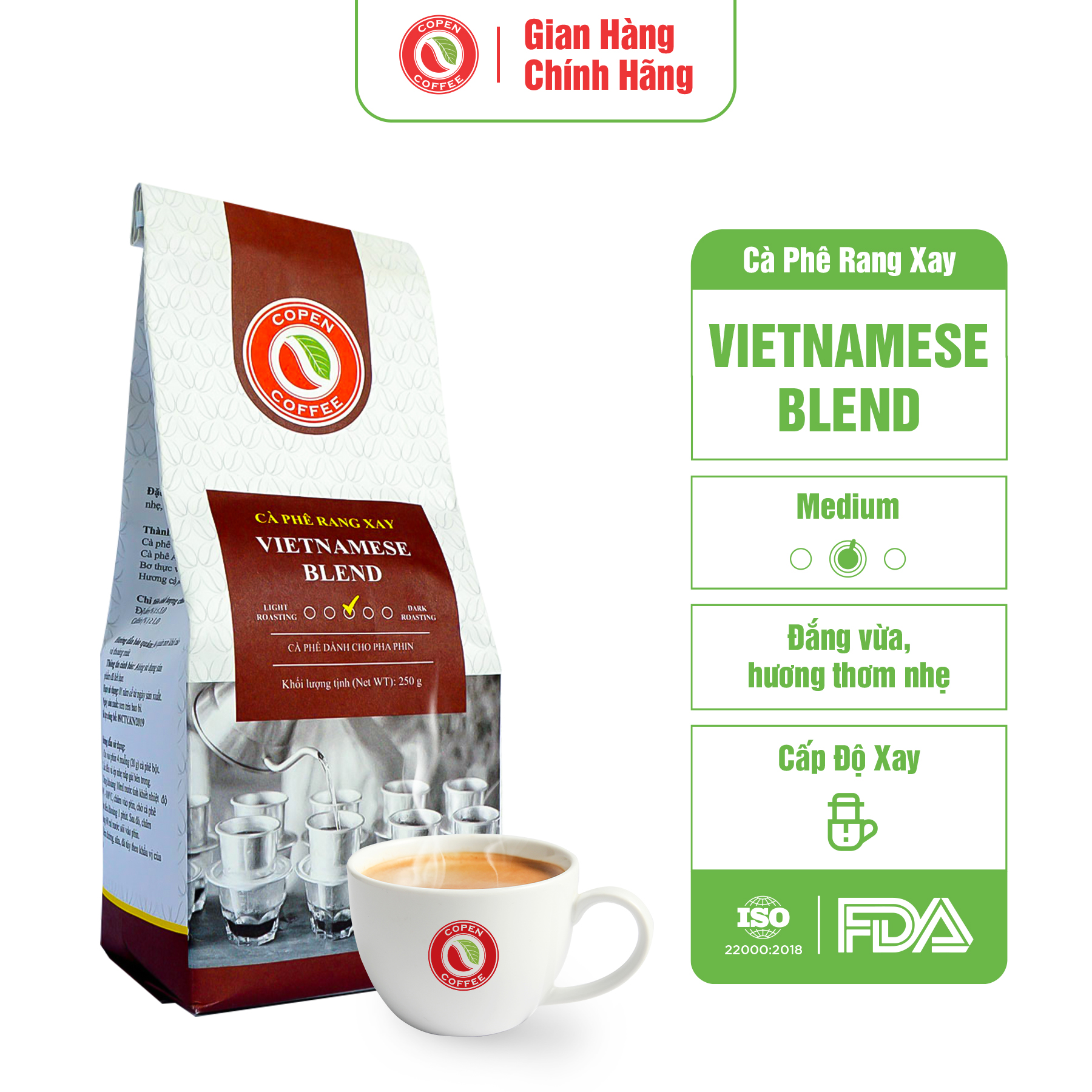 Cà phê rang xay Copen coffee Vietnamese Blend 250g