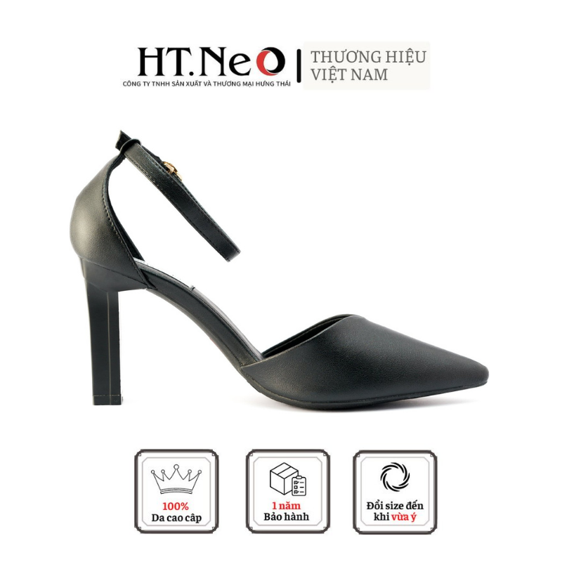 Sandal cao gót bít mũi 7p gót trụ HT.NEO thiết kế đơn giản, mới lạ, trẻ trung SDN112