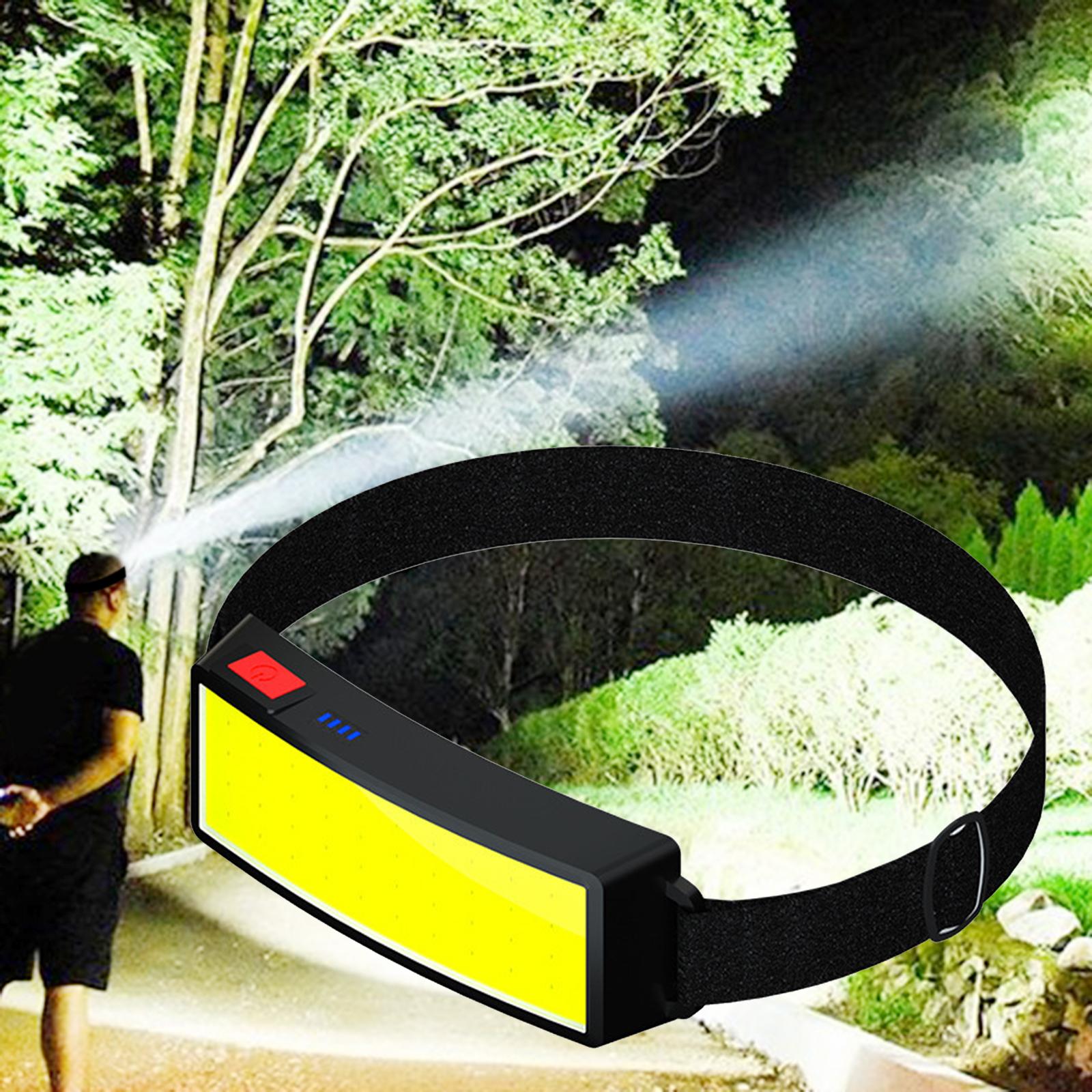 Waterproof Headlamp, Rechargeable Headlamp Flashlight, Lightweight COB Headlight, 3 Light Modes Head Lamp for Fishing, Running, Camping, Walking
