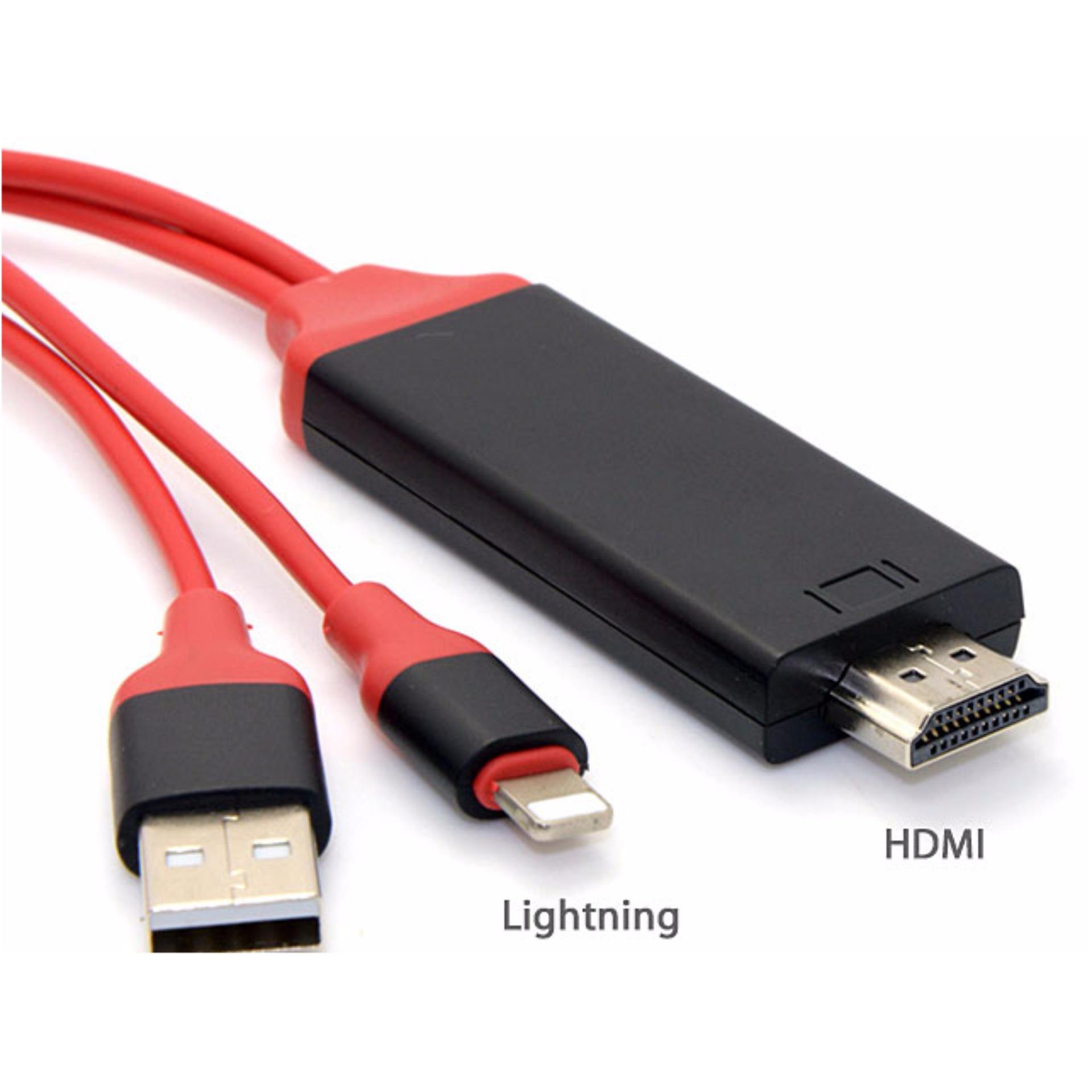 Cáp Lightning HDMI Dài 2m - Kết Nối Điện Thoại Iphone 5,6,7,8, ipad 4,5,Mini Lên Tivi - Lightning To HDTV 2m