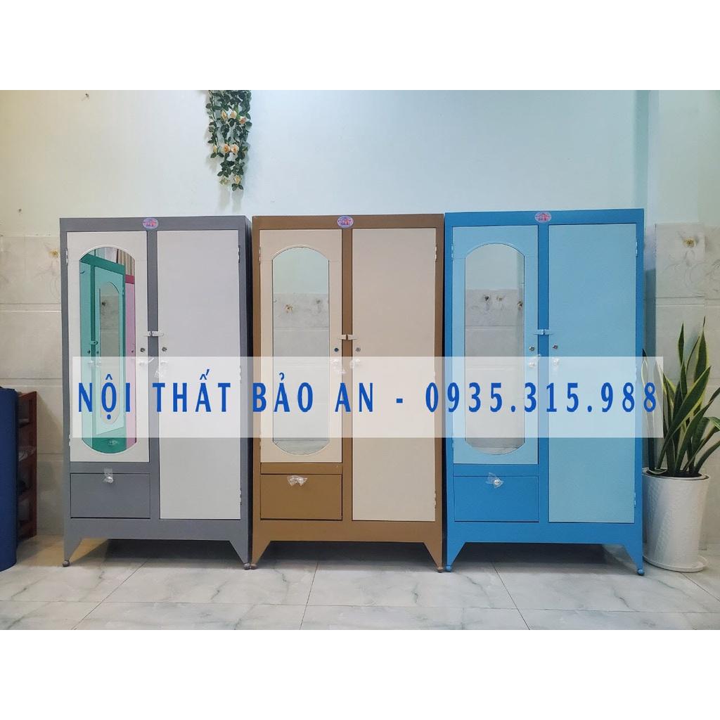 Tủ sắt quần áo ngang 0.9m cao 1m8