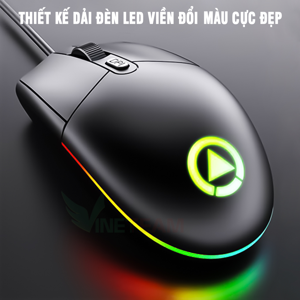 Chuột Máy Tính Chơi Game Vinetteam G3SE Led RGB Nhiều Chế Độ Led Khác Nhau, Chơi Mọi Tựa Game Trên Máy Tính, PC, Laptop - Hàng Chính Hãng