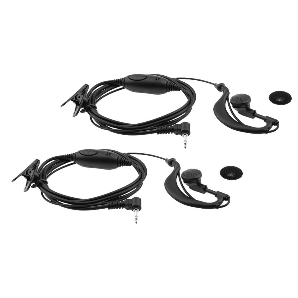 2 Pieces Clip-Ear Headset/Earpiece Mic for