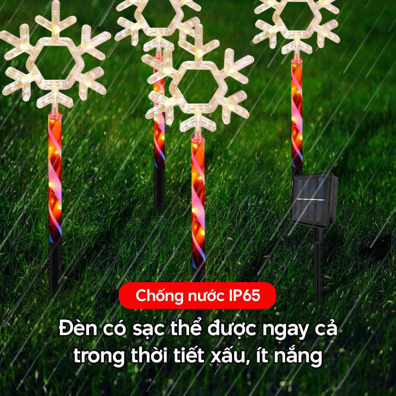 Đèn trang trí năng lượng mặt trời bông tuyết, tiết kiệm điện, bóng siêu sáng, chống thấm nước - DA3199