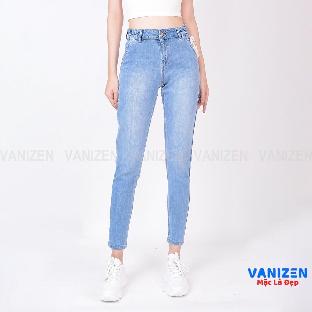 Quần jean nữ ống rộng baggy đẹp lưng cao cạp bán chun trơn hàng cao cấp mã 420 VANIZEN
