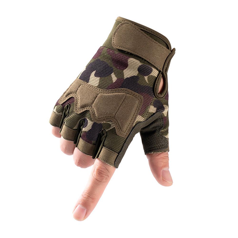 Thể Thao Ngoài Trời Fingerless Gloves Ngón Quân Sự Găng Tay Chiến Thuật Quân Đội Cam Phối Leo Núi Đi Xe Đạp Đi Airsoft Tập Gym S2104
