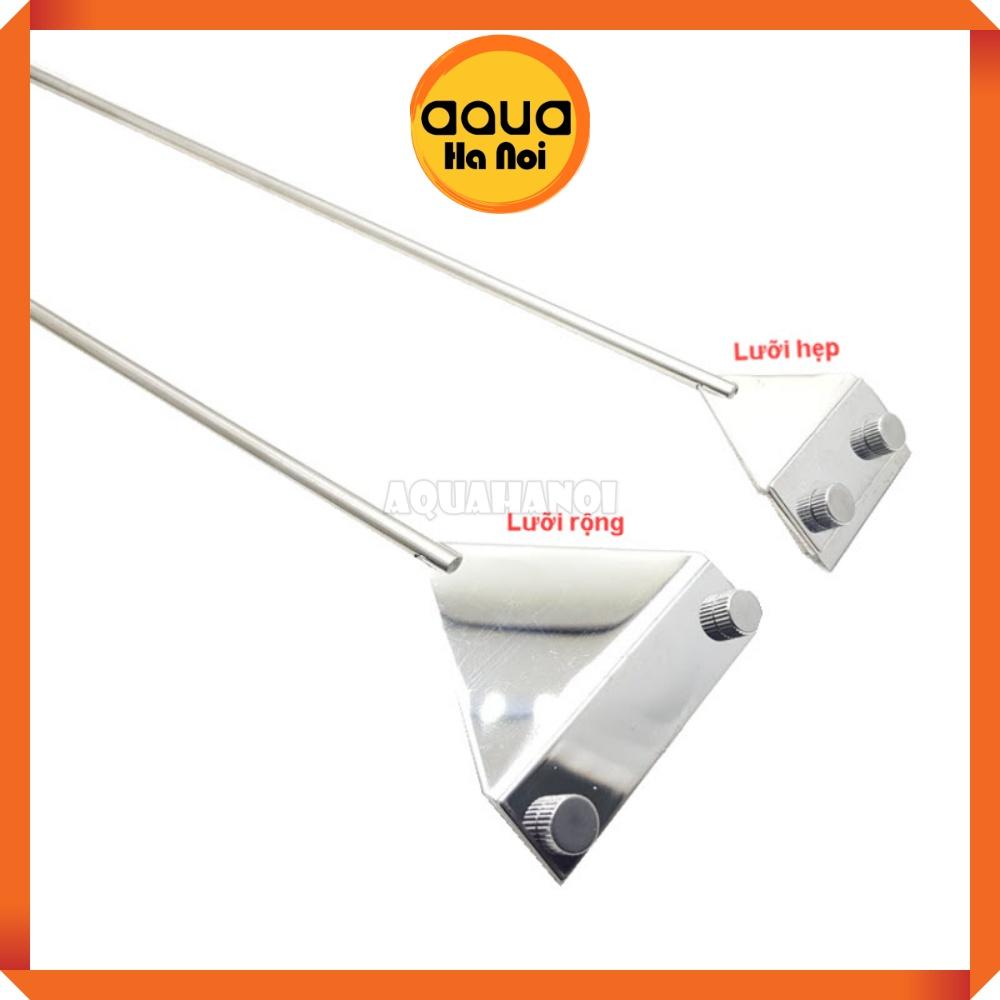 Cây cạo rêu MUFAN inox bản rộng, 2 khúc có thể tháo rời - vệ sinh thành hồ cá cảnh thủy sinh