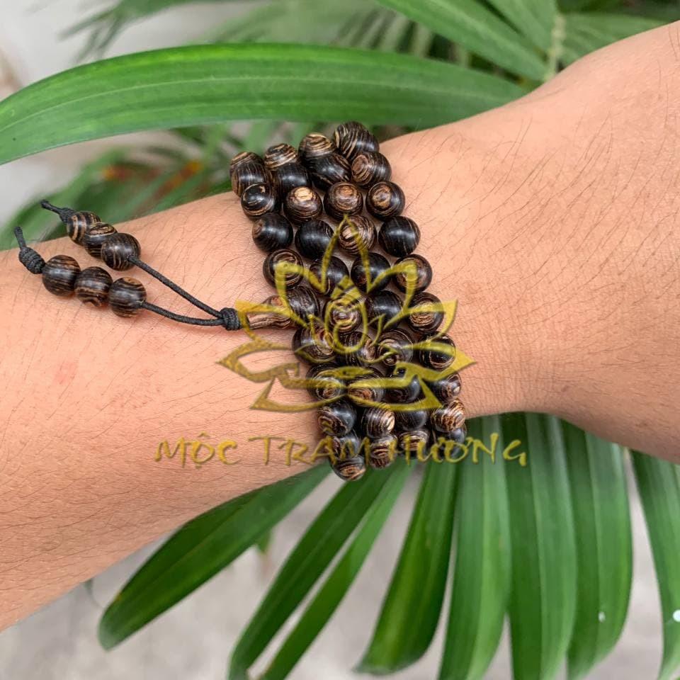 Vòng Tay Trầm Hương Chuỗi Tràng Hạt 108 6 7 8mm Trầm Sánh Chìm Việt - Trầm Hương Tự Nhiên