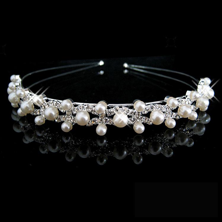 2Pcs Bridal /Kids Wedding Party Rhinestone Crown Tiara Headpiece Headband