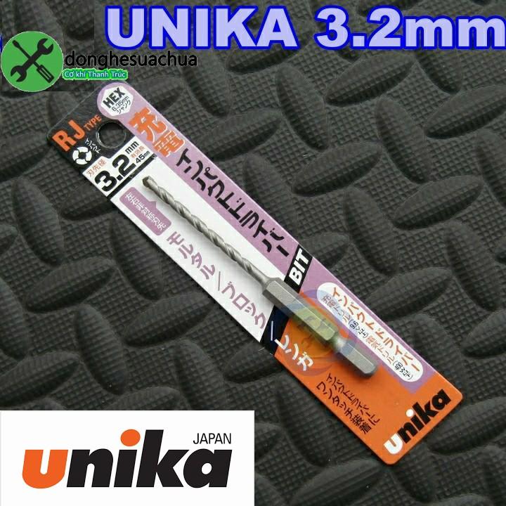 Mũi khoan tường Unika 3.2mm RJ 3.2 x 90 đuôi lục giác