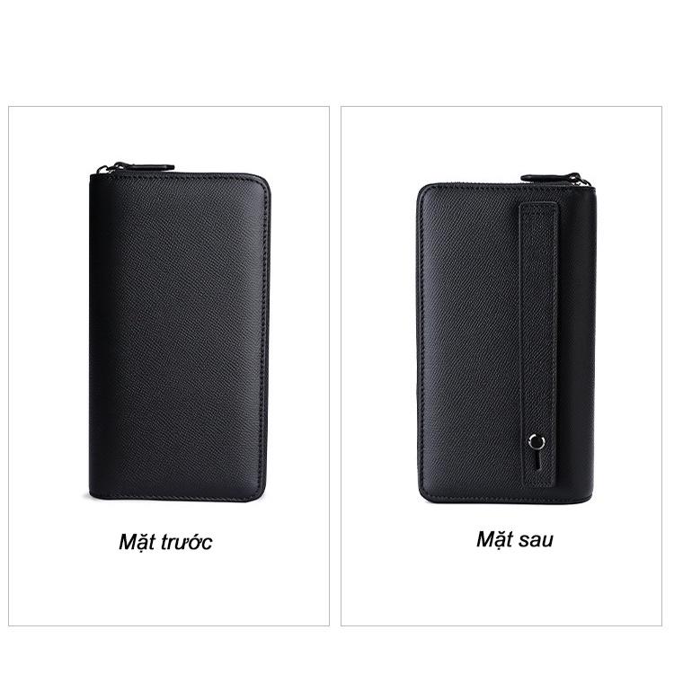 Ví Cầm Tay Nam Da Bò Thật CT01 Cao Cấp Sang Trọng Nhiều Ngăn Đựng Điện Thoại Bóp Dài Nam Kiểu Dáng Hàn Quốc JiDo Store