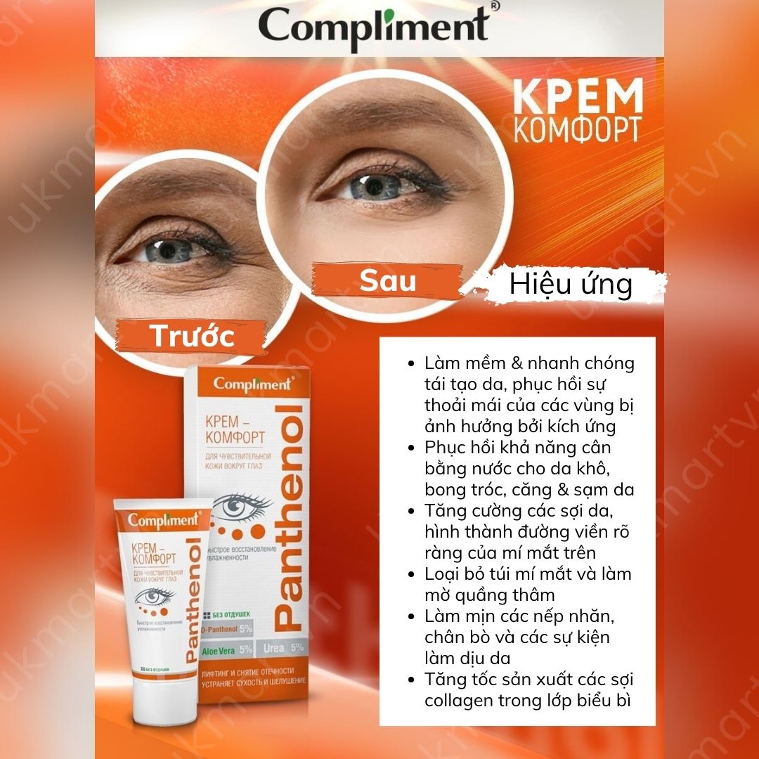 Kem Dưỡng Mắt Compliment 25ml Dịu Da, Giảm Quầng Thâm, Bọng Mắt, Lão Hóa