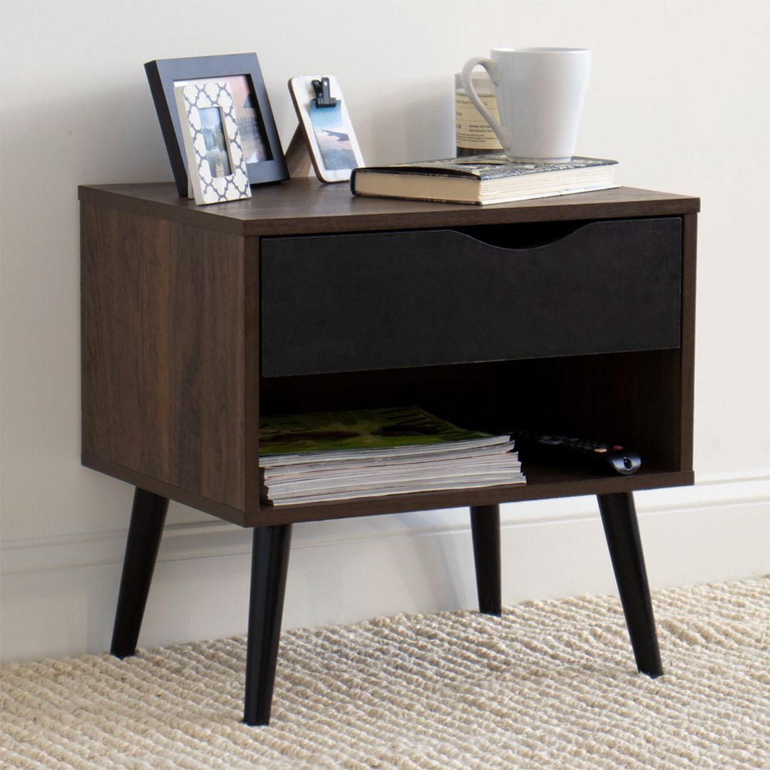 Kệ gỗ đầu giường hiện đại SMLIFE Narendra | Gỗ MDF dày 17mm chống ẩm | D50xR40xC55cm