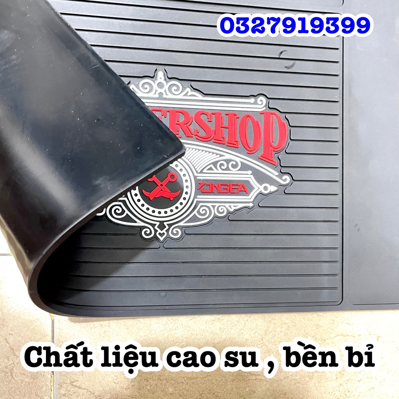 Thảm lót tông đơ-dụng cụ tóc Barber , thảm cao su 30x45cm