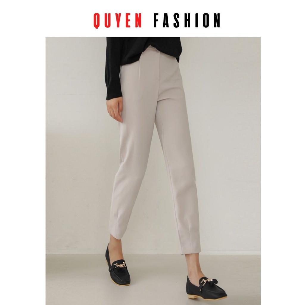 Quần Âu Công Sở Nữ Thời Trang Quyên Fashion, Dáng Côn Đứng Xếp Li Gấu QQM127