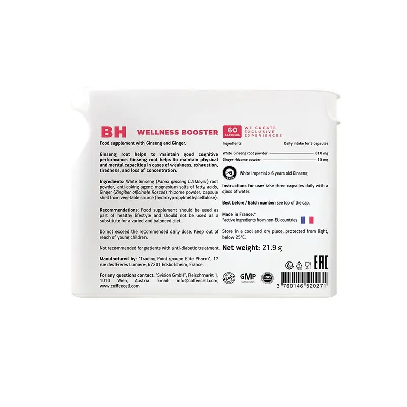 Viên Uống BH Nhân Sâm Hoàng Đế 6 Năm COFFEECELL - Tăng cường sức khoẻ - Xuất xứ Pháp, Hàng Chính Hãng